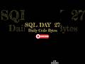 #day27 Learn SQL in Tamil #sql #tamil #code #easycode #dailycode #easytolearnforbegginers