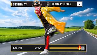 10000 SENSITIVITY IN FREE FIRE  PC Crashed 😱