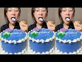Asmr🍰Eating Blue Cream Cake🍰 (Soft And Waxy Sound) 크림丨먹방丨Mukbang丨Satisfying丨Eatingsh