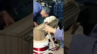AMAZING TECHNIQUE! HIGH-VOLTAGE TRANSFORMER CORE STACKING PROCESS #shorts #asmr