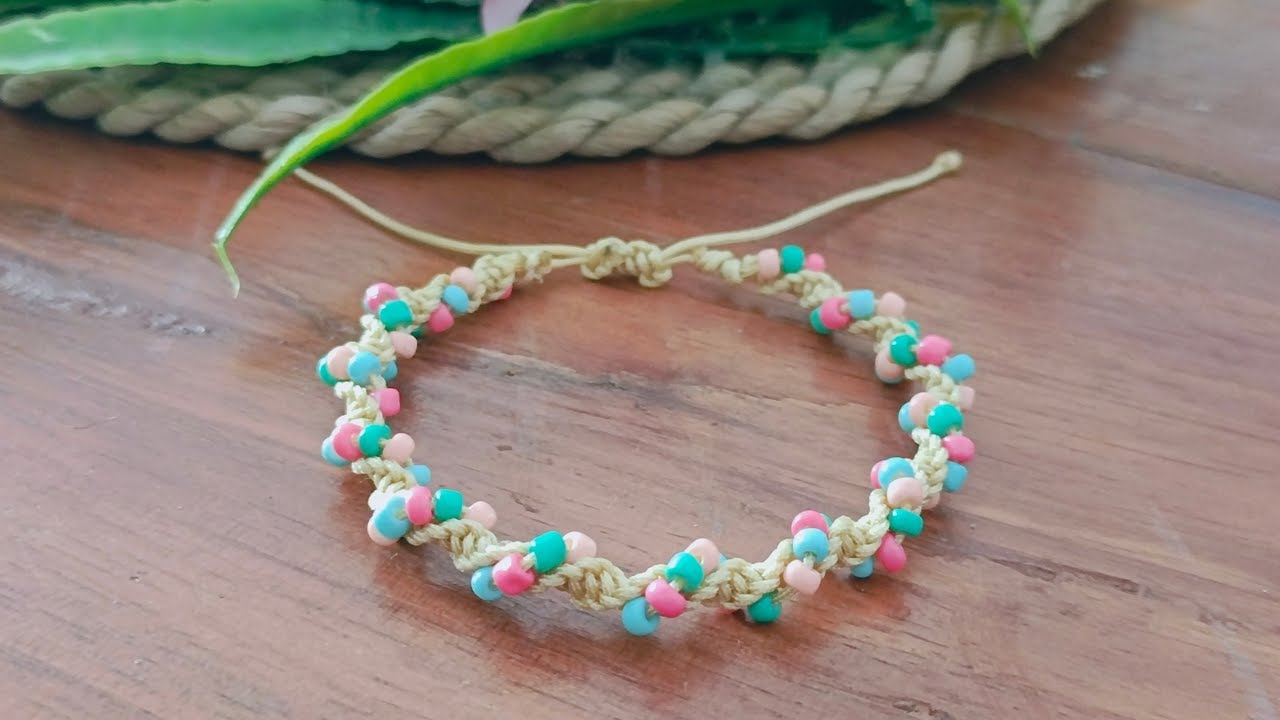 DIY / Macrame Bracelet With Beads Using Spiral Knot / How To Make Macrame Bracelet