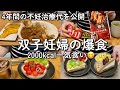 【双子妊婦の爆食】検診のご褒美に一気に2000kcal以上爆食🍰🍛🍠｜4年間の不妊治療の合計金額も公開💸