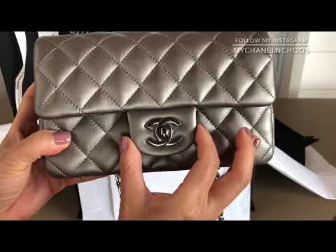 Unboxing Chanel 21B Mini Classic Flap - Stunning Ruthenium! 