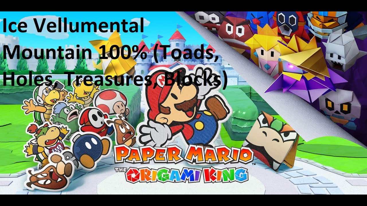 Paper Mario Origami King Ice Vellumental Mountain 100 (Toads, Holes