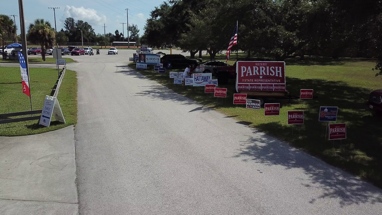 Early Voting in Brevard Kiwanis Park sign waving YouTube