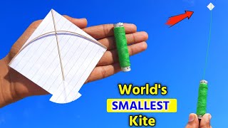 how to make world's smallest kite , flying Tiniest notebook paper kite , how to make kite , patang