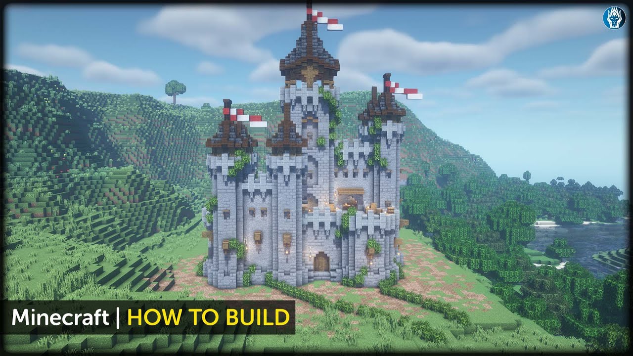 Small Mountain Castle w. full interior - Survival base Minecraft Map