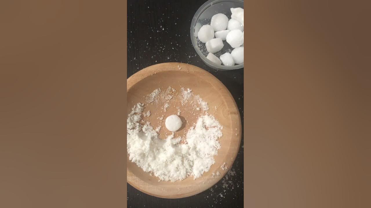 Soft crushed mothballs soaked with thinner and left to dry for weeks