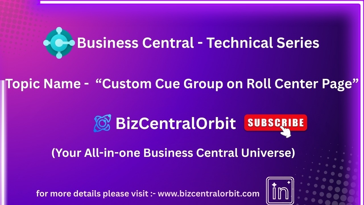 Add custom Cue Group on Roll Center Page by AL Language