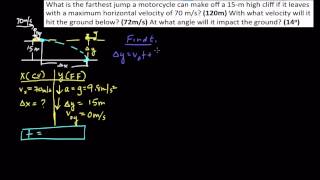 2-D motion example--horizontal launch
