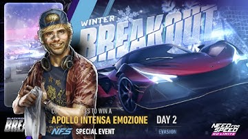 Apollo Intensa Emozione | Day 2  Evasion  Event 1 to 5 | NFS No Limits  Winter Breakout