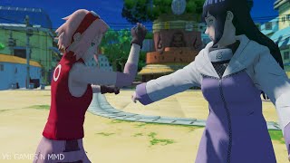 Sakura VS Hinata from Naruto Shippuden - Miku Miku Dance ( MMD ) Fight Animation 4K