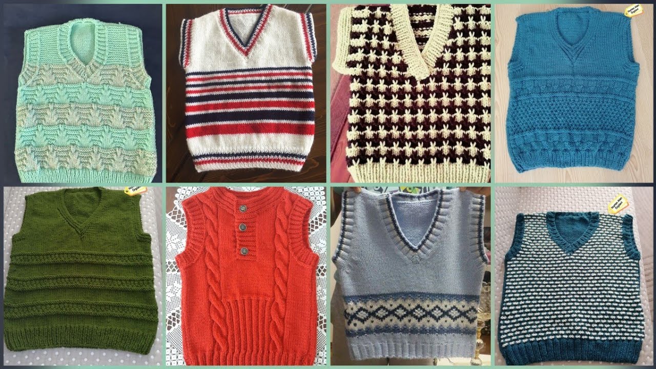 Hand Knitted Half Sweater Design For Boys/Half Sweater Design For Getns
