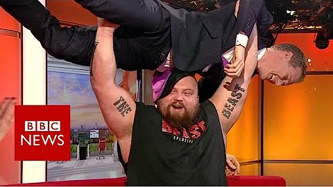 World's strongest man v BBC presenter - BBC News