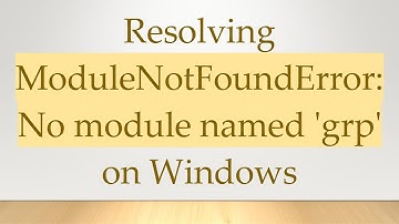 Resolving ModuleNotFoundError: No module named 