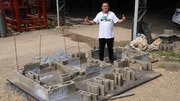 how to use concrete cement interlocking habiterra block to building house, block making machine