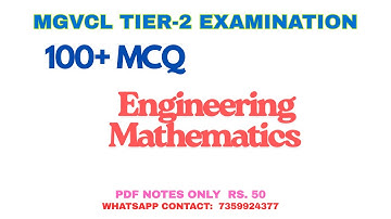 100+ MCQ of Engineering Mathematics for mgvcl tier-2
