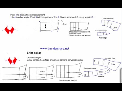 how to lectra modaris polo shirt t shirt collar pattern make - YouTube