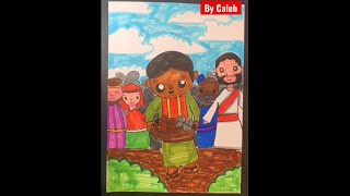 Five Loaves And Two Fish Story Drawing