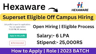 Hexaware Open Off-Campus Hiring | 6 LPA Salary | Don't Miss | Final Year Eligible | Complete Steps