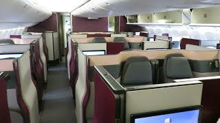 Qatar Airways 777-300ER Qsuite cabin walkthrough