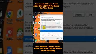 Windows Cannot  Access Error 0x800704f8 File Sharing dan Printer Sharing