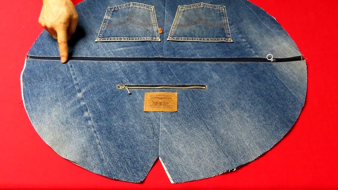 DIY안입는 청바지로 "반원형 숄더백, 크로스백" 만드는 방법!/ "half moon shoulder bag, cross bag"/made of old jeans