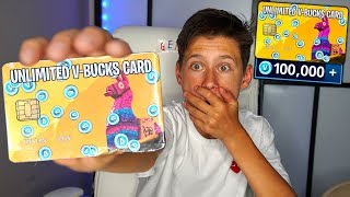 Surprising My Little Brother With an UNLIMITED V-BUCKS CARD In Fortnite Battle Royale