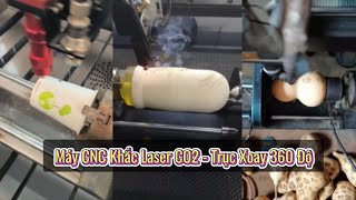 Máy CNC Khắc Laser CO2 - Trục Xoay 360 Độ - IronTek