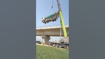Mixer Truck Falls Hard! #shorts #ai #disaster #collision #heavyequipmentfails