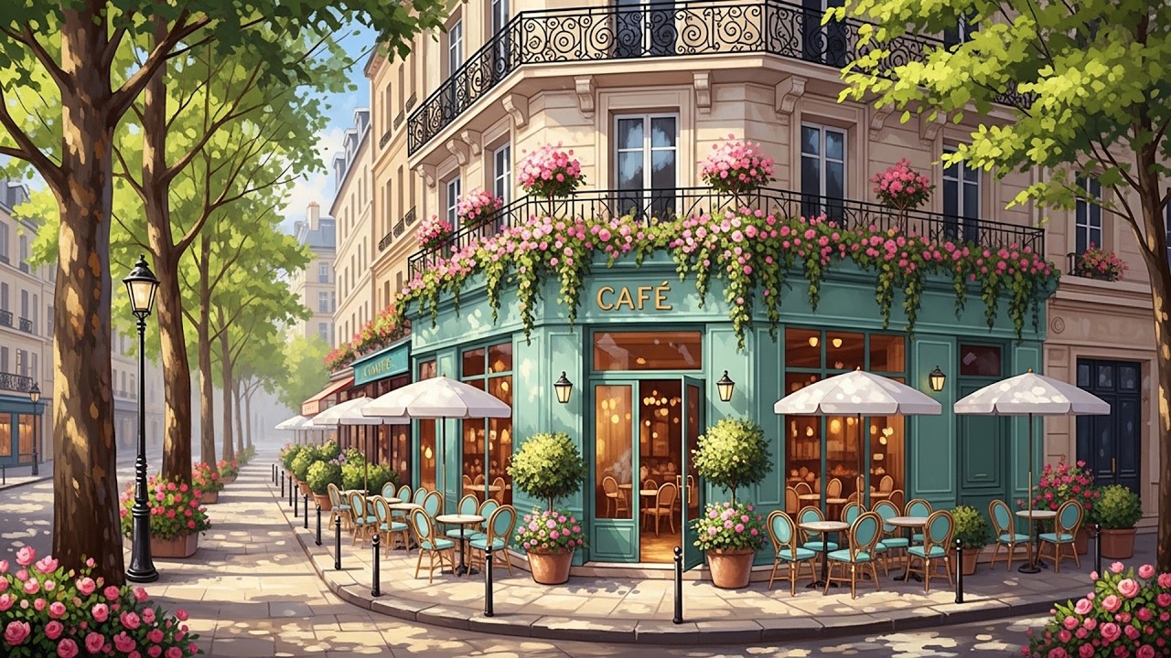 Old Town Paris Café 🌸 | Soft French Instrumental for Relax, Work & Daydreaming