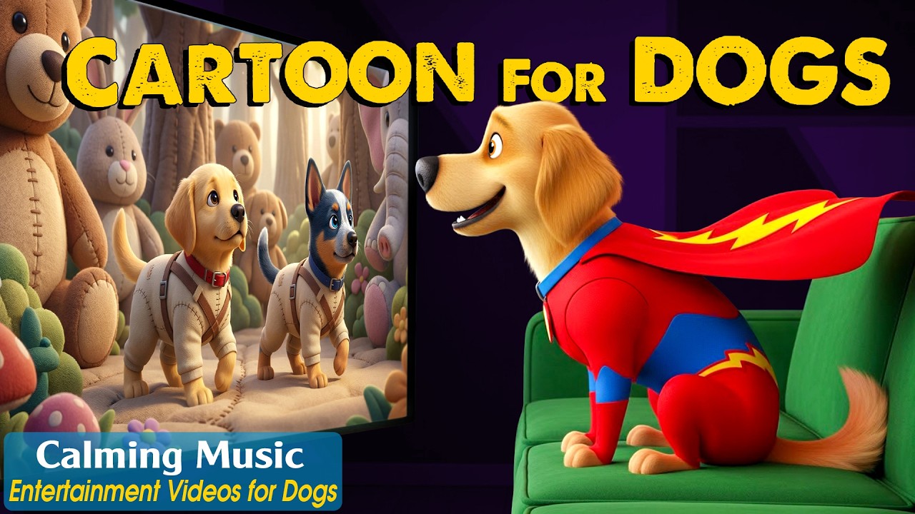 Dog Cartoon: Relaxing DOG TV to Keep Dogs Calm & Happy Home Alone - Soothing Music & Videos for Dogs