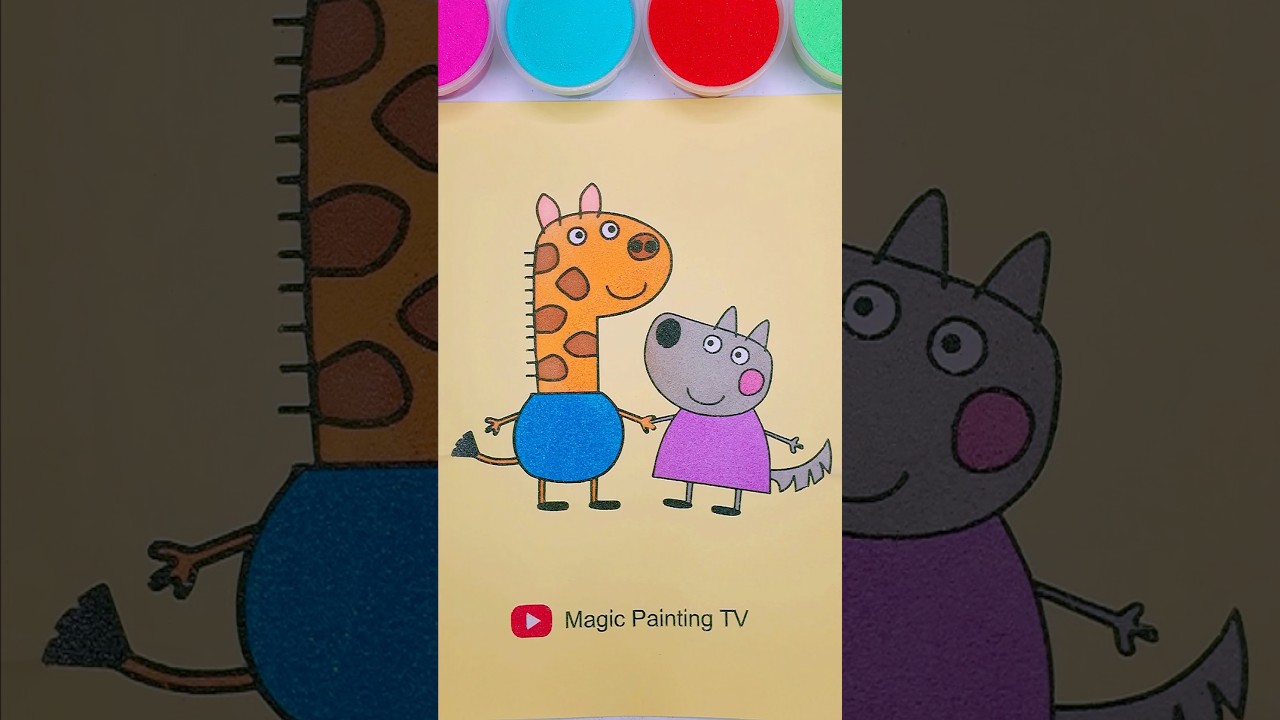 Gerald Giraffe🦒& Wendy Wolf🐺 #trending #cartoon #forkids #shortfeed #peppapig #giraffe