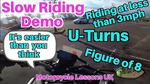 Motorcycle Slow Riding Demo: U-Turns, Figure of 8 & slow riding in a straight line