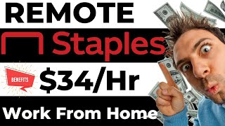 Staples - $34/Hr - Earn Money Online - REMOTE JOB - Work From Home - Job Opening