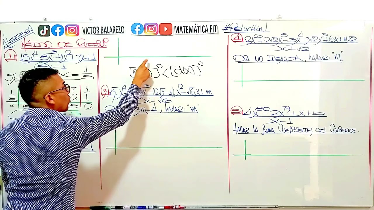 DIVISIÓN ALGEBRAICA (MÉTODO DE RUFFINI)