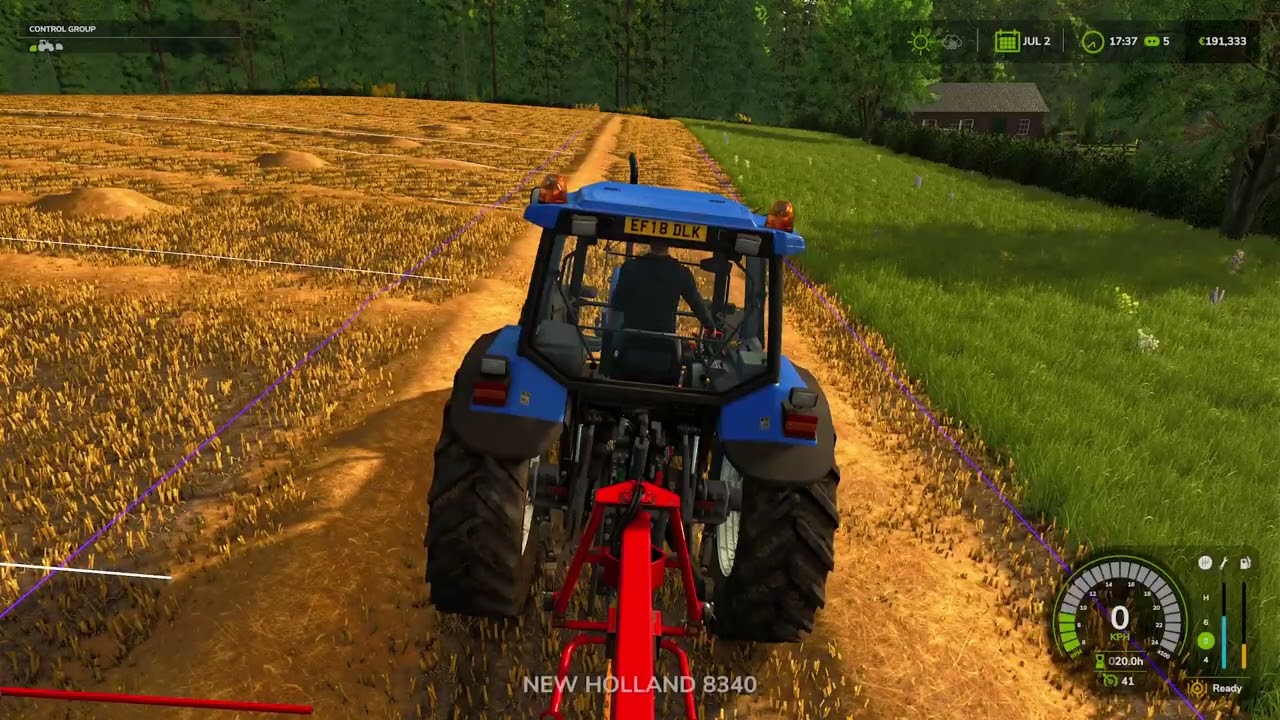 Raking straw (Drumard farm) farming simulator 25