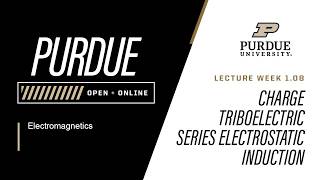 Electromagnetics | 1-8: Charge, Triboelectric Series, Electrostatic Induction | Purdue University