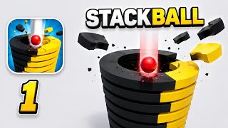 Stackball Gameplay Part 1 ๐ก๐ด | Crazy Ball Drop & Epic Tower Challenge | Can We Reach Level 100