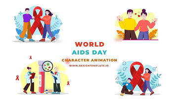 Download Flat Character Vector illustration World AIDS Day After Effects Templates