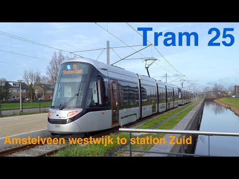 westwijk to Station Zuid Tram tour || Tram25 Amstelveen tour 4K