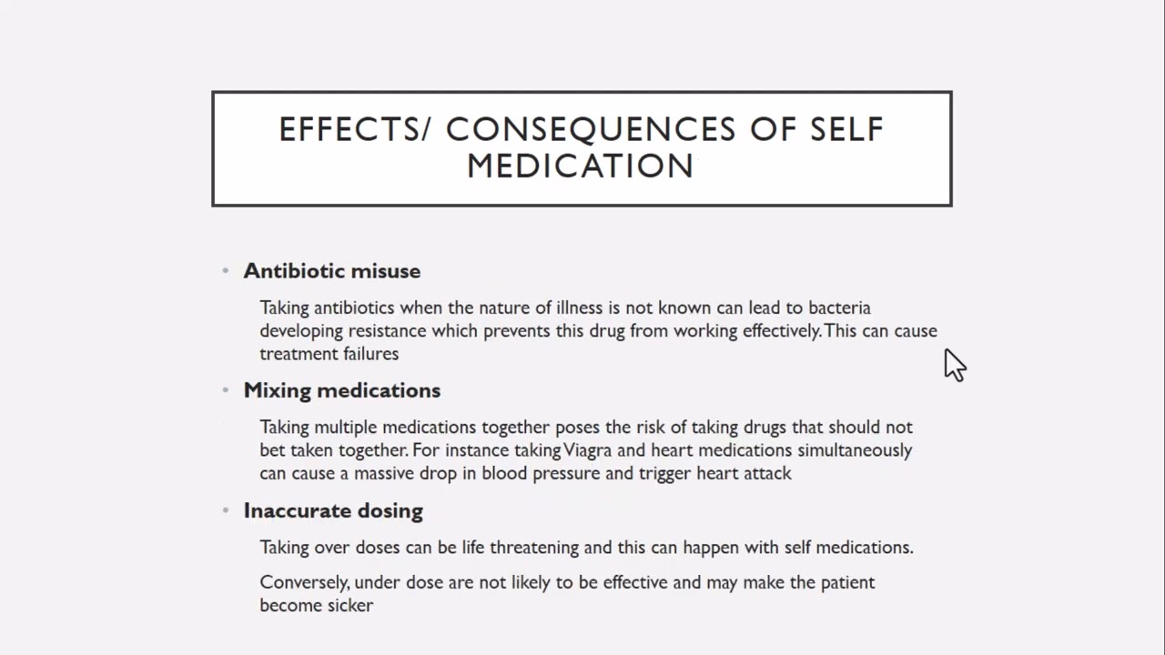 self medication/ risks and responsible practices @grapharmacademy