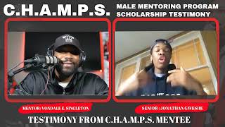CHAMPS Mentoring Program Mentee Jonathan Gweshe- Kenwood Academy Senior awarded $120,000 Scholarship