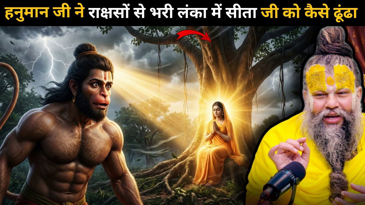 हनुमान जी ने कैसे की 100 योजन समुद्र पार करके माता सीता की खोज🤯कैसे हुई हनुमान जी और सीता जी की भेट