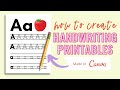 Create Handwriting Printables Using Canva | Low Content Workbook | Canva Tutorial