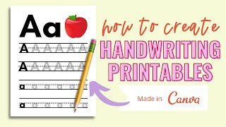Create Handwriting Printables Using Canva | Low Content Workbook | Canva Tutorial