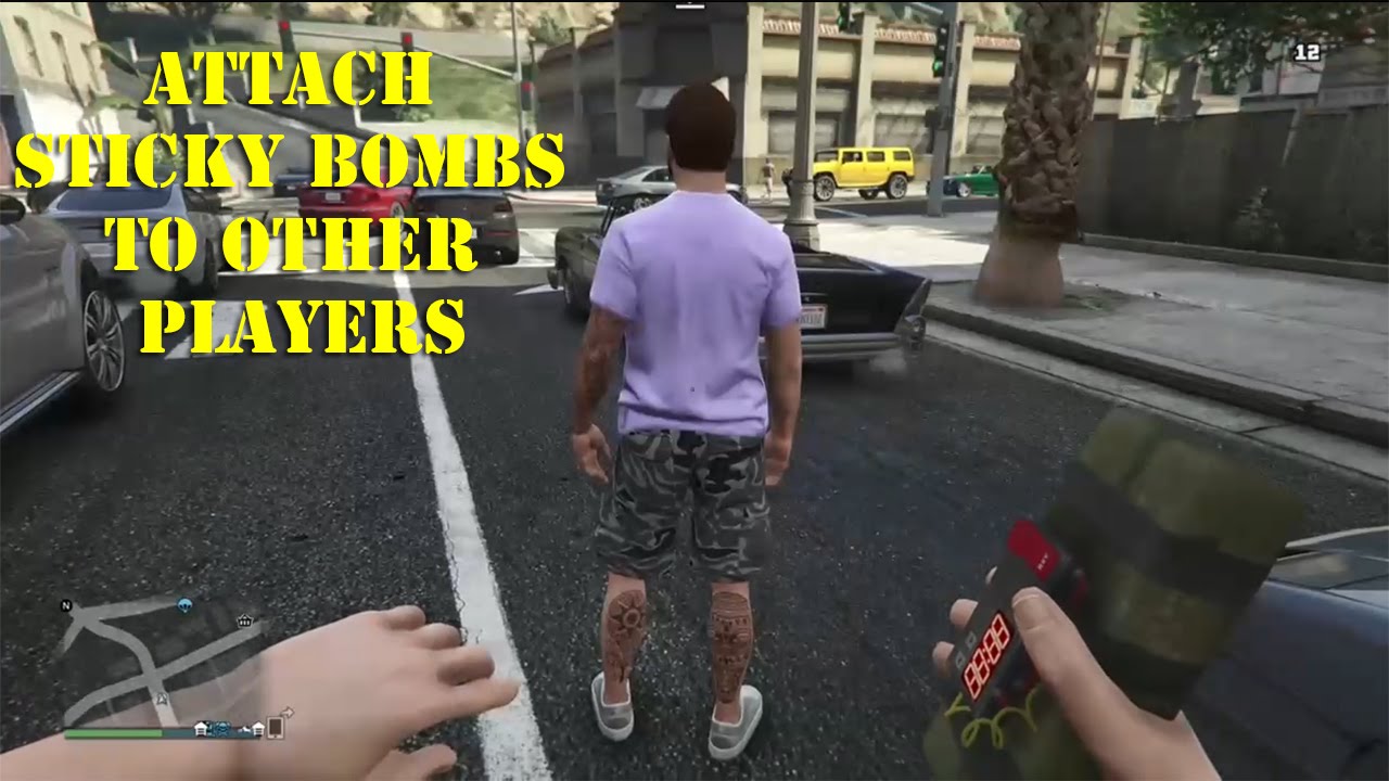 GTA Online - Attach Sticky Bombs to Players - YouTube