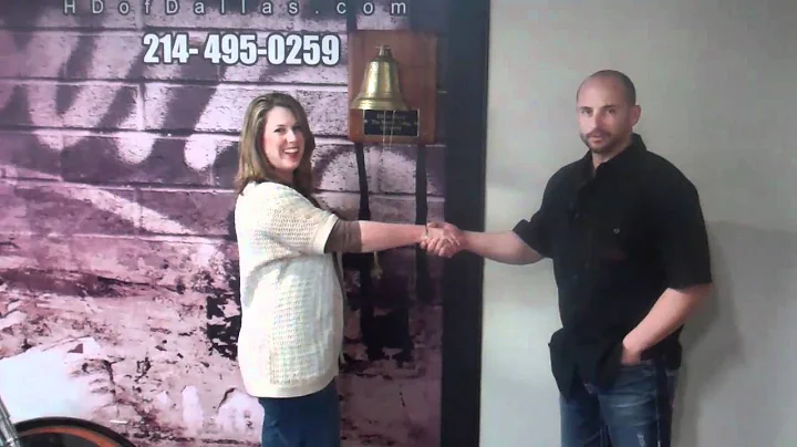 Trisha Johnson ringing the Harley-Davidson of Dall...