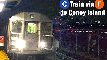 ⁴ᴷ R32 C Train Rerouted via the F Line to Coney Island