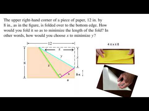 Solving Maximum/Minimum Problems
